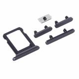 SET 4 PEZZI PORTA - DUAL SIM + TASTI VOLUME + TASTI POWER E TASTO VIBRAZIONE PER APPLE IPHONE 12 6.1 NERO