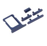 SET 4 PEZZI PORTA-SIM + TASTI VOLUME + TASTI POWER E TASTO VIBRAZIONE PER APPLE IPHONE 13 6.1 BLU