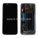 DISPLAY LCD + TOUCHSCREEN DISPLAY COMPLETO + FRAME PER SAMSUNG GALAXY S7 EDGE G935F NERO ORIGINALE (SERVICE PACK)