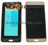 DISPLAY LCD + TOUCHSCREEN DISPLAY COMPLETO SENZA FRAME PER SAMSUNG GALAXY J7 (2016) J710F ORO ORIGINALE
