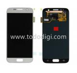 TOUCHSCREEN + DISPLAY LCD DISPLAY COMPLETO SENZA FRAME PER SAMSUNG GALAXY S7 G930F ARGENTO ORIGINALE (SERVICE PACK)