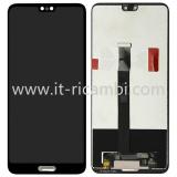 DISPLAY LCD + TOUCHSCREEN DISPLAY COMPLETO + SUPPORTO FRAME PER HUAWEI P20 NERO ORIGINALE