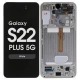 TOUCHSCREEN + DISPLAY AMOLED DISPLAY COMPLETO + FRAME PER SAMSUNG GALAXY S22 PLUS 5G / S22+ 5G S906B BIANCO ORIGINALE (SERVICE PACK)