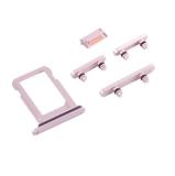 SET 4 PEZZI PORTA-SIM + TASTI VOLUME + TASTI POWER E TASTO VIBRAZIONE PER APPLE IPHONE 13 6.1 ROSA