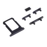 SET 4 PEZZI PORTA-SIM + TASTI VOLUME + TASTI POWER E TASTO VIBRAZIONE PER APPLE IPHONE 13 6.1 NERO