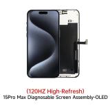 TOUCHSCREEN + DISPLAY OLED DISPLAY COMPLETO PER APPLE IPHONE 15 PRO MAX 6.7 JCID OLED VERSIONE SOFT (DIAGNOSTICABILE NON È NECESSARIO TRAPIANTARE L'IC DELLO SCHERMO ORIGINALE)