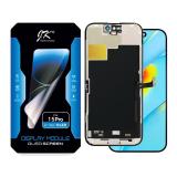 TOUCHSCREEN + DISPLAY OLED DISPLAY COMPLETO PER APPLE IPHONE 15 PRO 6.1 JK-T OLED VERSIONE DURA