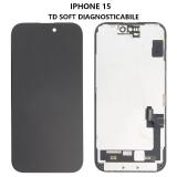 TOUCHSCREEN + DISPLAY OLED DISPLAY COMPLETO PER APPLE IPHONE 15 6.1 TD OLED VERSIONE SOFT (DIAGNOSTICABILE NON È NECESSARIO TRAPIANTARE L'IC DELLO SCHERMO ORIGINALE)