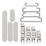 SET 3 PEZZI TASTI VOLUME + TASTI POWER E TASTO VIBRAZIONE PER APPLE IPHONE 16 PRO 6.3 / IPHONE 16 PRO MAX 6.9 TITANIO NATURALE