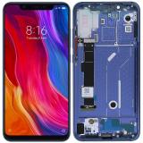 TOUCHSCREEN + DISPLAY LCD DISPLAY COMPLETO + FRAME PER XIAOMI MI8 MI 8 BLU ORIGINALE