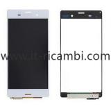 DISPLAY LCD + TOUCHSCREEN DISPLAY COMPLETO SENZA FRAME PER SONY XPERIA Z3 D6603 BIANCO ORIGINALE