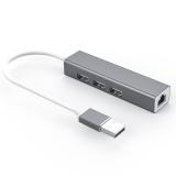 HUB ADATTATORE ALLUMINIO USB 2.0 TO (3 USB 2.0 / RJ45 100M ETHERNET)