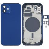 COVER POSTERIORE PER APPLE IPHONE 12 6.1 BLU MATERIALE ORIGINALE