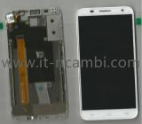 DISPLAY LCD + TOUCHSCREEN DISPLAY COMPLETO + FRAME PER ALCATEL IDOL 2S OT-6050 BIANCO