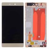 TOUCHSCREEN + DISPLAY LCD DISPLAY COMPLETO + FRAME PER HUAWEI ASCEND P8 COLORE ORO