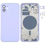 COVER POSTERIORE PER APPLE IPHONE 12 6.1 VIOLA MATERIALE ORIGINALE