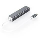 HUB ADATTATORE ALLUMINIO TYPE-C TO (3 USB 2.0 / RJ45 100M ETHERNET) (CON IMBALLAGGIO)
