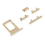 SET 4 PEZZI PORTA-SIM + TASTI VOLUME + TASTI POWER E TASTO VIBRAZIONE PER APPLE IPHONE 13 PRO 6.1 / IPHONE 13 PRO MAX 6.7 ORO