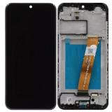 DISPLAY LCD + TOUCHSCREEN DISPLAY COMPLETO + FRAME PER SAMSUNG GALAXY A01 A015F NERO ORIGINALE (FLEX CABLE NARROW) (SERVICE PACK)
