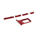 SET 4 PEZZI PORTA-SIM + TASTI VOLUME + TASTI POWER E TASTO VIBRAZIONE PER APPLE IPHONE 11 6.1 ROSSO