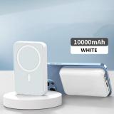 MAGNETICO SENZA FILI 15W / PD 22W BANCA DI POTERE 10000MAH + DISPLAY DIGITALE E38 BIANCO