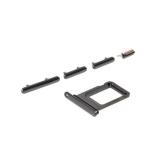 SET 4 PEZZI PORTA-SIM + TASTI VOLUME + TASTI POWER E TASTO VIBRAZIONE PER APPLE IPHONE 11 PRO 5.8 / IPHONE 11 PRO MAX 6.5 NERO