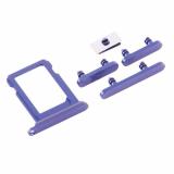 SET 4 PEZZI PORTA - DUAL SIM + TASTI VOLUME + TASTI POWER E TASTO VIBRAZIONE PER APPLE IPHONE 12 6.1 VIOLA