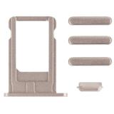 SET 4 PEZZI PORTA-SIM + TASTI VOLUME + TASTI POWER E TASTO VIBRAZIONE PER IPHONE 6 PLUS 5.5 ORO