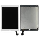 DISPLAY LCD + TOUCHSCREEN DISPLAY COMPLETO SENZA FRAME PER APPLE IPAD6 IPAD 6 IPAD AIR2 IPAD AIR 2 BIANCO (CON COLLA)