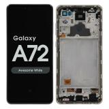 DISPLAY LCD + TOUCHSCREEN DISPLAY COMPLETO + FRAME PER SAMSUNG GALAXY A72 A725F / A72 5G A726B BIANCO ORIGINALE (SERVICE PACK)