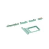 SET 4 PEZZI PORTA-SIM + TASTI VOLUME + TASTI POWER E TASTO VIBRAZIONE PER APPLE IPHONE 11 6.1 VERDE