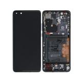 DISPLAY LCD + TOUCHSCREEN DISPLAY COMPLETO + FRAME + BATTERIA PER HUAWEI P40 PRO+ / P40 PRO PLUS ELS-N39 NERO ORIGINALE