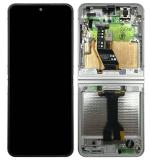 TOUCHSCREEN + DISPLAY AMOLED DISPLAY COMPLETO + FRAME PER SAMSUNG GALAXY Z FLIP 6 5G F741B BIANCO ORIGINALE (SERVICE PACK)