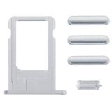 SET 4 PEZZI PORTA-SIM + TASTI VOLUME + TASTI POWER E TASTO VIBRAZIONE PER IPHONE 6 PLUS 5.5 BIANCO