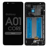 DISPLAY LCD + TOUCHSCREEN DISPLAY COMPLETO + FRAME PER SAMSUNG GALAXY A01 CORE A013 NERO ORIGINALE (SERVICE PACK)