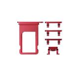 SET 4 PEZZI PORTA-SIM + TASTI VOLUME + TASTI POWER E TASTO VIBRAZIONE PER APPLE IPHONE 8G / SE 2020 / SE 2022 4.7 ROSSO