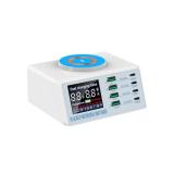 WLX-X9M 9 IN 1 RICARICA WIRELESS/CARICABATTERIE MULTIPORTA CON LCD (4 USB / 2 PD 20W / PD 30W / PD 45W) BIANCO
