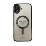 CUSTODIA CELLULARE DI ELETTROPLASTICA + PROTEZIONE LENTI + MAGNETICA PER APPLE IPHONE 16 PLUS NERO