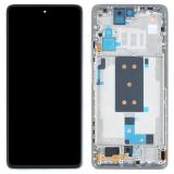 TOUCHSCREEN + DISPLAY LCD DISPLAY COMPLETO + FRAME PER XIAOMI 11T 5G (21081111RG) BIANCO / BLU ORIGINALE（SERVICE PACK）