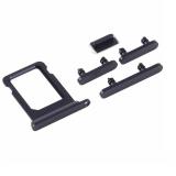 SET 4 PEZZI PORTA-SIM + TASTI VOLUME + TASTI POWER E TASTO VIBRAZIONE PER APPLE IPHONE 12 MINI 5.4 NERO