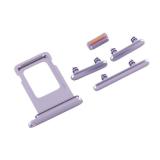 SET 4 PEZZI PORTA-SIM + TASTI VOLUME + TASTI POWER E TASTO VIBRAZIONE PER APPLE IPHONE 12 MINI 5.4 VIOLA