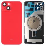 COVER POSTERIORE DI VETRO CON SUPPORTO PER APPLE IPHONE 14 6.1 ROSSO