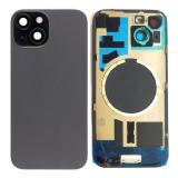 COVER POSTERIORE DI VETRO CON SUPPORTO PER APPLE IPHONE 15 6.1 NERO