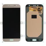 TOUCHSCREEN + DISPLAY LCD DISPLAY COMPLETO SENZA FRAME PER SAMSUNG GALAXY J7(2017) J730F ORO ORIGINALE (SERVICE PACK)