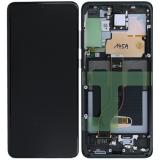 TOUCHSCREEN + DISPLAY LCD DISPLAY COMPLETO + FRAME PER SAMSUNG GALAXY S20 PLUS S20+ G985F G986F NERO ORIGINALE (SERVICE PACK)