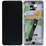 TOUCHSCREEN + DISPLAY LCD DISPLAY COMPLETO + FRAME PER SAMSUNG GALAXY S20 ULTRA 5G G988B BIANCO ORIGINALE (SERVICE PACK)
