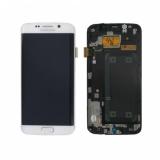 DISPLAY LCD + TOUCH DISPLAY COMPLETO + FRAME PER SAMSUNG GALAXY S6 EDGE G925F BIANCO ORIGINALE (SERVICE PACK)