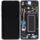 TOUCHSCREEN + DISPLAY LCD DISPLAY COMPLETO + FRAME PER SAMSUNG GALAXY S9 G960F NERO ORIGINALE (SERVICE PACK)
