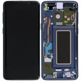 TOUCHSCREEN + DISPLAY LCD DISPLAY COMPLETO + FRAME PER SAMSUNG GALAXY S9 G960F BLU ORIGINALE (SERVICE PACK)