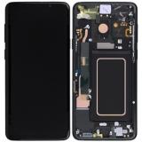 TOUCHSCREEN + DISPLAY LCD DISPLAY COMPLETO + FRAME PER SAMSUNG GALAXY S9 PLUS S9+ G965F NERO ORIGINALE (SERVICE PACK)
